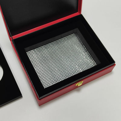 Coffret cadeau caviar de haute qualité en cuir PU avec logo feuille d'or pour étain 30g et 125g étanche