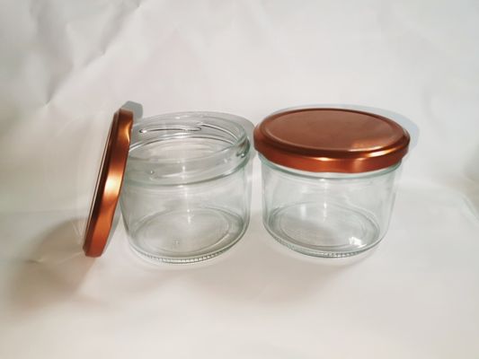 Haut pot en verre transparent de caviar de catégorie comestible standard 8OZ 240ml avec le couvercle en métal