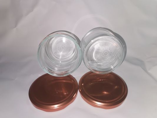 Haut pot en verre transparent de caviar de catégorie comestible standard 8OZ 240ml avec le couvercle en métal
