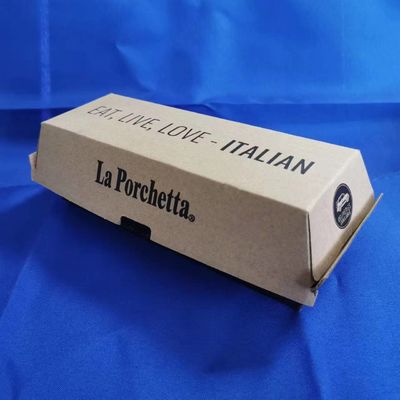 Boîte d'emballage en carton ondulé pour hamburgers, collations et aliments, conçue sur mesure à moindre coût