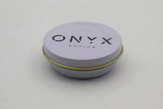0.28 mm emballage en fer blanc de qualité alimentaire caviar sous vide boîte vide 30g et 50g avec couvercle plat