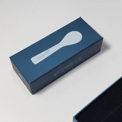 2024 Nouveau design cuillère à gommer de caviar Boîte cadeau avec logo 140x50x38mm
