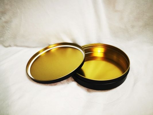 Boîte en fer blanc vide de caviar, emballage de qualité alimentaire 1000 ml/g 1 kg avec noir mat en or à l'intérieur