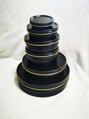 Boîte en fer blanc vide de caviar, emballage de qualité alimentaire 1000 ml/g 1 kg avec noir mat en or à l'intérieur