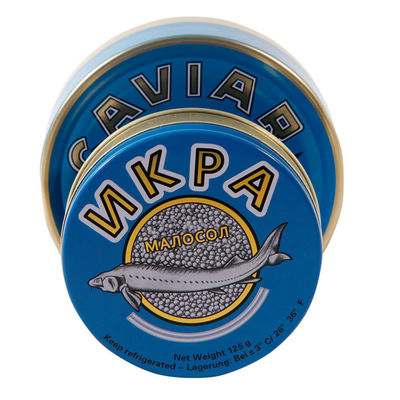 Emballage rond et léger de caviar, boîtes vides de caviar 100g 125g 250g 500g
