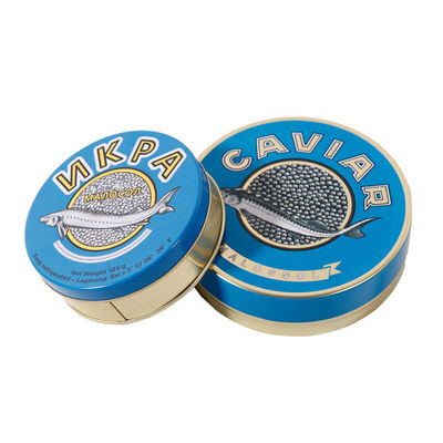 Emballage rond et léger de caviar, boîtes vides de caviar 100g 125g 250g 500g