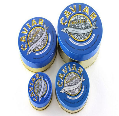Emballage rond et léger de caviar, boîtes vides de caviar 100g 125g 250g 500g