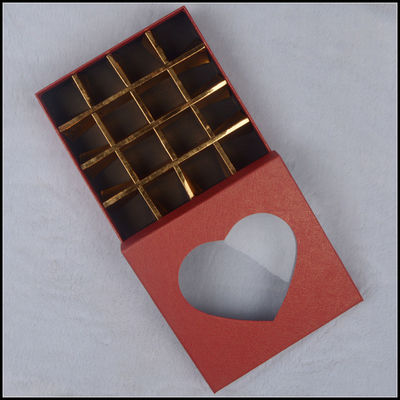 Boîtes en carton avec fond et couvercle, boîte à chocolat pour la Saint-Valentin avec fenêtre en plastique.