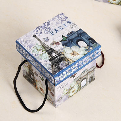 Boîtes d'emballage en carton décoratif avec câble en coton / poignée en câble en PP