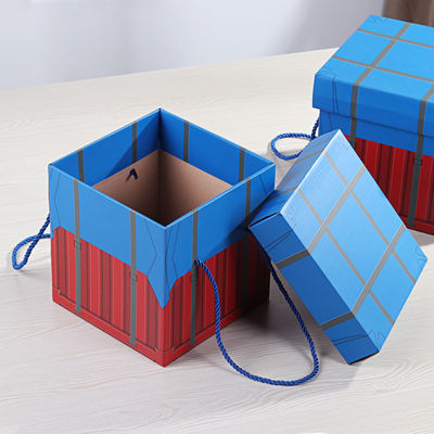 Boîtes d'emballage en carton décoratif avec câble en coton / poignée en câble en PP