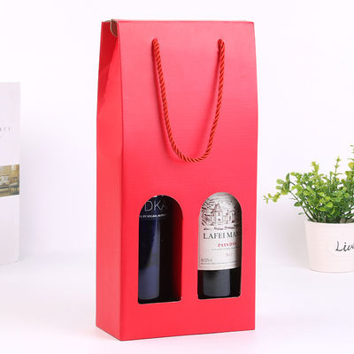 Boîtes de vin en carton recyclables, 2 bouteilles de vin, boîte cadeau bien scellée.