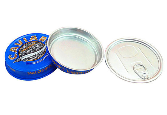 3.5oz 7oz Ring Pull Caviar Packaging Container, Caviar en aluminium boîte en ferraille