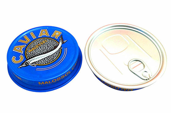 3.5oz 7oz Ring Pull Caviar Packaging Container, Caviar en aluminium boîte en ferraille