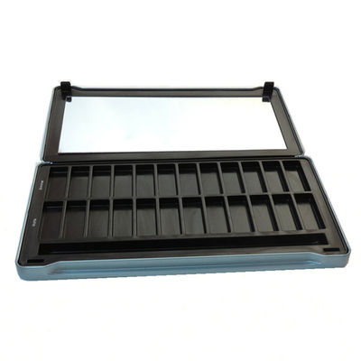Boîtes d' étain à charnière rectangulaires, boîtes d' étain cosmétiques pour palette d' ombres.