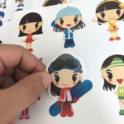 Étiquette autocollant de dessin animé pour enfants découpée par laser