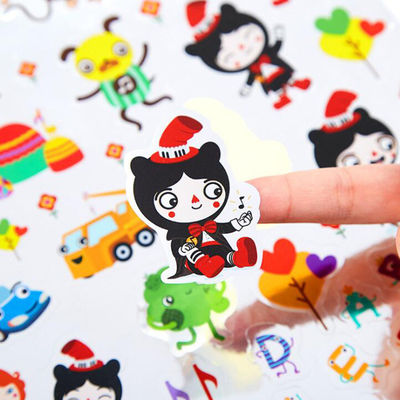 Étiquette autocollant de dessin animé pour enfants découpée par laser