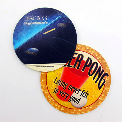 Coaster de boisson en papier écologique de promotion en forme personnalisée résistant à haute température