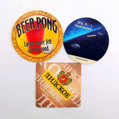 Coaster de boisson en papier écologique de promotion en forme personnalisée résistant à haute température