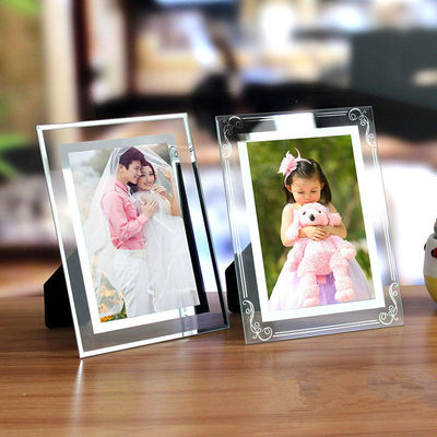 Cadres photo de table en verre rectangulaire avec 12 couleurs disponibles