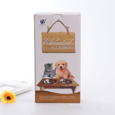 Boîte d'emballage en papier rectangulaire personnalisée, boîtes pliables en carton pour le bol des animaux de compagnie