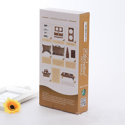 Boîte d'emballage en papier rectangulaire personnalisée, boîtes pliables en carton pour le bol des animaux de compagnie