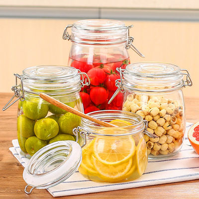 Bouteille de verre carré étanche à l' air avec couvercle à pinceau