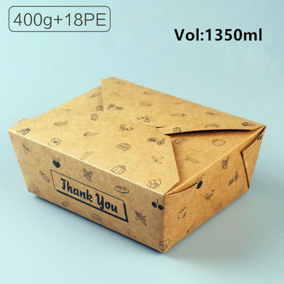 Produits jetables à emporter en papier artisanal, déjeuner, boîte à nourriture, boîte à repas en papier