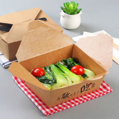 Produits jetables à emporter en papier artisanal, déjeuner, boîte à nourriture, boîte à repas en papier