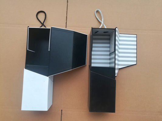 Boîte de carton pliable de luxe avec fermeture magnétique Emballage bouteille de vin artisanale