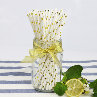 Papier imprimé recyclable paillettes à boire en vrac en feuille d'or modèle ISO9001