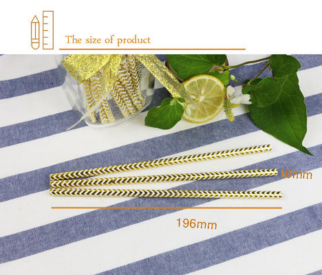 Papier imprimé recyclable paillettes à boire en vrac en feuille d'or modèle ISO9001