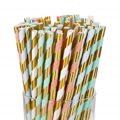 Des pailles de papier jumbo en feuille d' or, des pailles de papier écologiques pour les restaurants