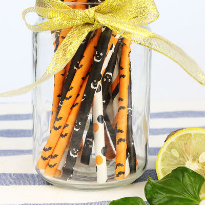 Jour de l'Halloween individuellement enveloppé papier paillettes de boisson jetable coloré