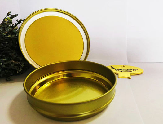 125 g boîte en ferraille de caviar vide et ronde avec 0,28 mm de plaque d'étain