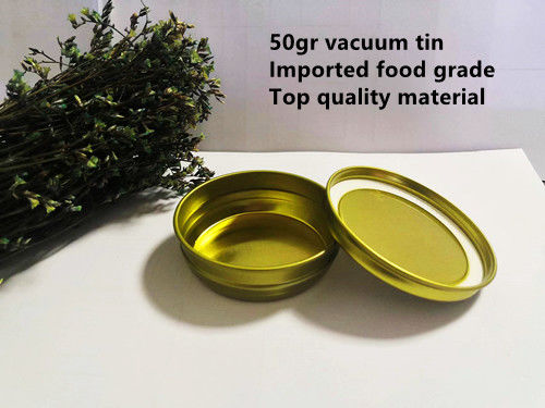 0.28 mm de qualité alimentaire en fer blanc caviar emballage sous vide boîte vide 50g
